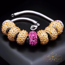 Aproce „BeCharmed Pavé IV (Jonquil & Fuchsia)“ ar Swarovski™ kristāliem