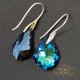 Sudraba auskari „Baroks IV (Bermuda Blue)“ ar Swarovski® kristāliem