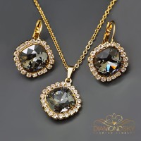 Komplekts sievietēm „Žilbinošais Mirdzums III (Silver Night)“ ar Swarovski® kristāliem