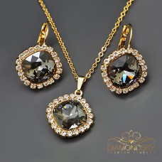 Komplekts sievietēm „Žilbinošais Mirdzums III (Silver Night)“ ar Swarovski® kristāliem
