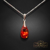 Sudraba kulons „Baroque (Light Siam AB)“ ar Swarovski® kristāliem