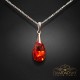 Sudraba kulons „Baroque (Light Siam AB)“ ar Swarovski® kristāliem