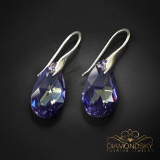 Sudraba auskari „Baroka (Tanzanite AB)“ ar Swarovski™ kristāliem