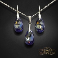 Sudraba komplekts sievietēm „Baroks (Tanzanite AB)“ ar Swarovski® kristāliem