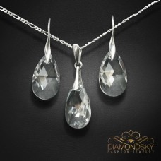 Sudraba komplekts sievietēm „Baroks“ ar Swarovski® kristāliem