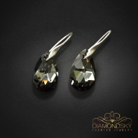 Sudraba auskari „Baroka (Silver Night)“ ar Swarovski™ kristāliem