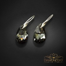 Sudraba auskari „Baroka (Silver Night)“ ar Swarovski™ kristāliem