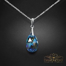 Sudraba kulons „Baroque (Aquamarine Blue AB)“ ar Swarovski® kristāliem