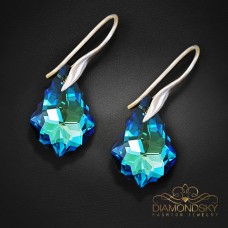 Sudraba auskari „Baroks IV (Bermuda Blue)“ ar Swarovski® kristāliem