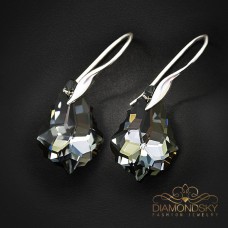 Sudraba auskari „Baroka IV (Silver Night)“ ar Swarovski™ kristāliem