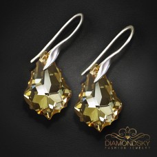 Sudraba auskari „Baroka IV (Golden Shadow)“ ar Swarovski™ kristāliem