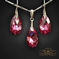 Sudraba komplekts „Baroka (Rose Comet Argent Light)“ ar Swarovski™ kristāliem
