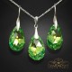 Sudraba komplekts sievietēm „Baroks (Peridot AB)“ ar Swarovski® kristāliem