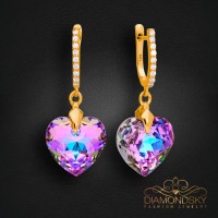 Sudraba auskari „Iemīlējusies Sirds III (Vitrail Light)“ ar Swarovski® kristāliem