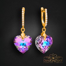 Sudraba auskari „Iemīlējusies Sirds III (Vitrail Light)“ ar Swarovski® kristāliem
