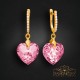 Sudraba auskari „Iemīlējusies Sirds III (Rose)“ ar Swarovski® kristāliem