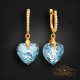 Sudraba auskari „Iemīlējusies Sirds III (Aquamarine Blue)“ ar Swarovski® kristāliem