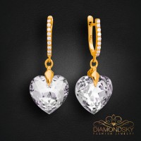 Sudraba auskari „Iemīlējusies Sirds III“ ar Swarovski® kristāliem