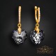 Sudraba auskari „Iemīlējusies Sirds III (Silver Night)“ ar Swarovski® kristāliem