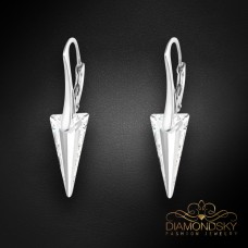 Sudraba auskari „Dzelonis“ ar Swarovski® kristāliem