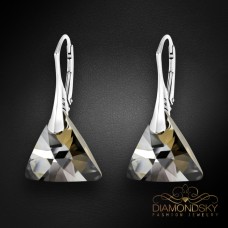 Sudraba auskari „Osiris (Silver Night)“ ar Swarovski™ kristāliem
