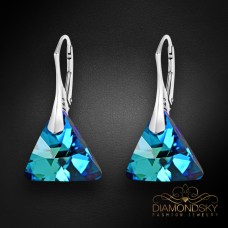 Sudraba auskari „Osiris (Bermuda Blue)“ ar Swarovski™ kristāliem