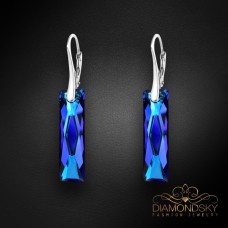 Sudraba auskari „Delukss (Bermuda Blue)“ ar Swarovski™ kristāliem