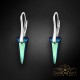 Sudraba auskari „Dzelonis (Bermuda Blue)“ ar Swarovski® kristāliem
