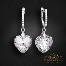 Sudraba auskari „Iemīlējusies Sirds III R“ ar Swarovski™ kristāliem
