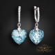 Sudraba auskari „Iemīlējusies Sirds III R (Aquamarine Blue)“ ar Swarovski® kristāliem