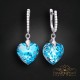 Sudraba auskari „Iemīlējusies Sirds III R (Aquamarine Shimmer)“ ar Swarovski® kristāliem