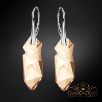 Sudraba auskari „Kaputt (Golden Shadow)“ ar Swarovski™ kristāliem