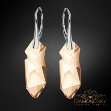 Sudraba auskari „Kaputt (Golden Shadow)“ ar Swarovski™ kristāliem