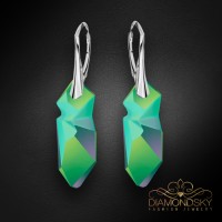 925 Sterling Silver Earrings “Kaputt” (Scarabaeus Green) embellished with Crystals by Swarovski®