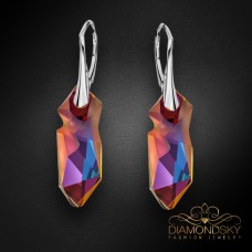 Sudraba auskari „Kaputt (Volcano)“ ar Swarovski™ kristāliem