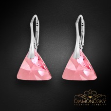 Sudraba auskari „Osiris (Light Rose)“ ar Swarovski™ kristāliem