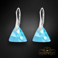 Sudraba auskari „Osiris (Aquamarine)“ ar Swarovski® kristāliem