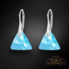 Sudraba auskari „Osiris (Aquamarine)“ ar Swarovski® kristāliem