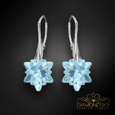 Sudraba auskari „Edelveiss (Aquamarine)“ ar Swarovski™ kristāliem