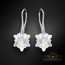 Sudraba auskari „Edelveiss (Aurora Borealis)“ ar Swarovski® kristāliem