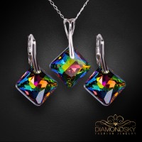 Sudraba komplekts sievietēm „Vizuļošana (Vitrail Medium)“ ar Swarovski® kristāliem