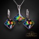 Sudraba komplekts sievietēm „Vizuļošana (Vitrail Medium)“ ar Swarovski® kristāliem