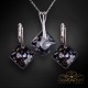 Sudraba komplekts sievietēm „Vizuļošana (Silver Night)“ ar Swarovski® kristāliem