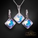 Sudraba komplekts sievietēm „Vizuļošana (Blue Aurora Borealis)“ ar Swarovski® kristāliem