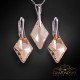 Sudraba komplekts „Rombs (Golden Shadow)“ ar Swarovski™ kristāliem