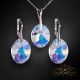 Sudraba komplekts sievietēm „Atspulgs (Aurora Borealis)“ ar Swarovski® kristāliem