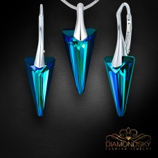 Sudraba komplekts „Smaile (Bermuda Blue)“ ar Swarovski™ kristāliem