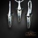 Sudraba komplekts sievietēm „Dzelonis (Silver Night)“ ar Swarovski® kristāliem