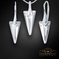 Sudraba komplekts sievietēm „Dzelonis“ ar Swarovski® kristāliem