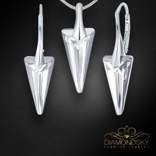 Sudraba komplekts sievietēm „Dzelonis“ ar Swarovski® kristāliem